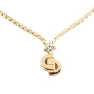 Christian Dior Vintage Gold Plated Necklace with rhinestone